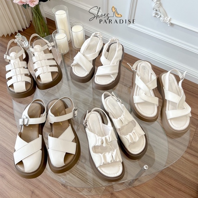 Giày sandal nữ ulzzang bít mũi rọ đế xuồng  mũi 5p đế mềm nữ Shoes Paradise SD019