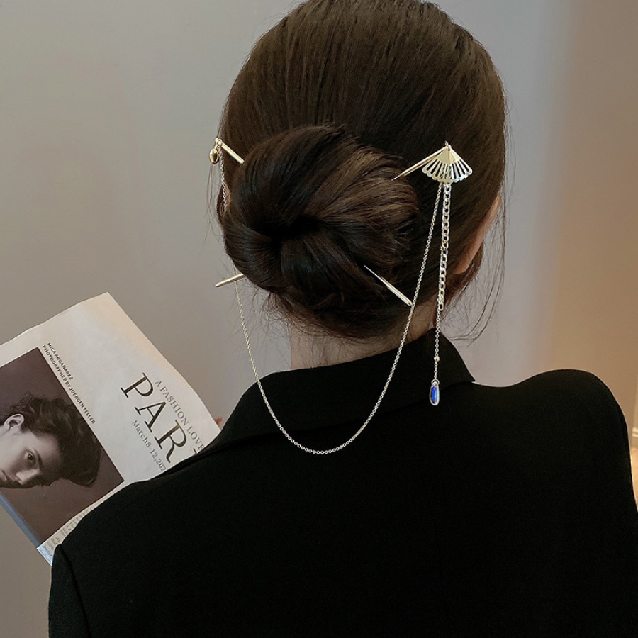 Trâm Cài Tóc Dạng Chuỗi Hạt Phối Tua Rua Phong Cách Trung Hoa Cổ Điển Cho Nữ