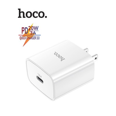 Củ sạc nhanh PD20W 3.0A Hoco DC39 chân dẹt 1 cổng Type-C dùng cho Samsung/Oppo/Android/IP11/12/13/14/15/16promax