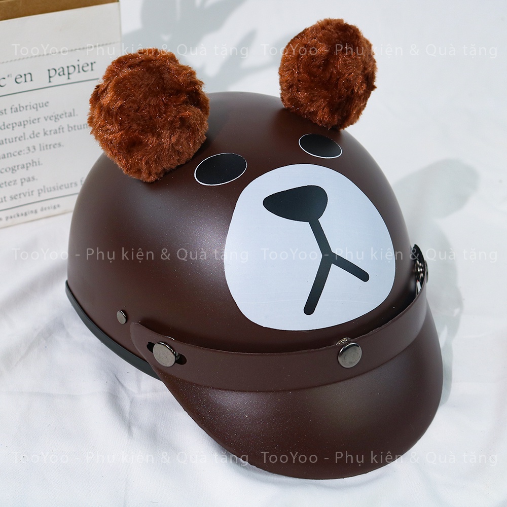 Mũ bảo hiểm nửa đầu DORAEMON, PIKACHU, GẤU NÂU có tai dễ thương cute TooYoo TY0118