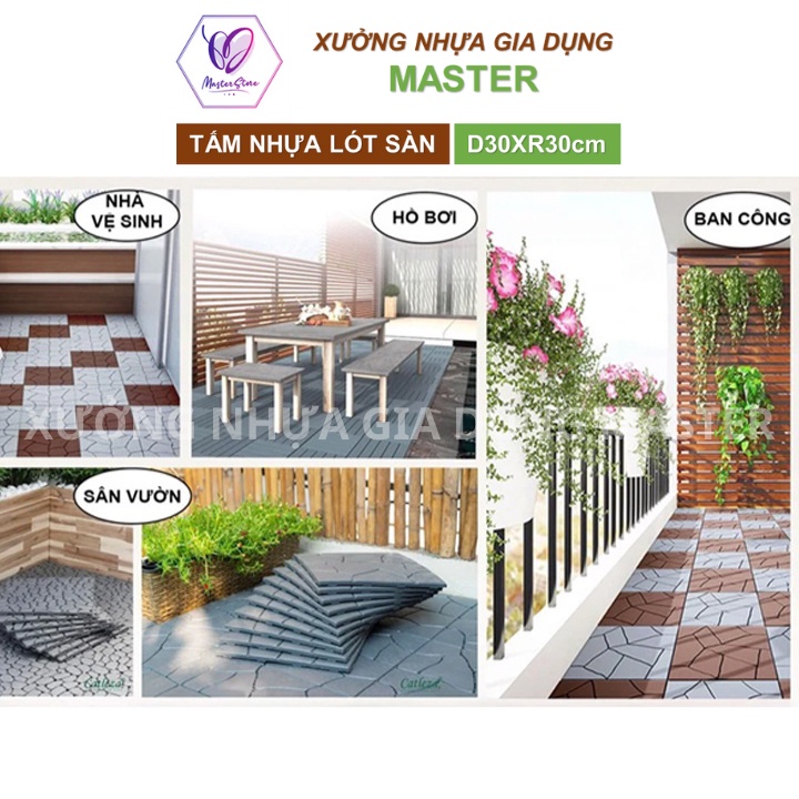 Tấm nhựa lót sàn giả gỗ chống trơn cho ban công, nhà tắm