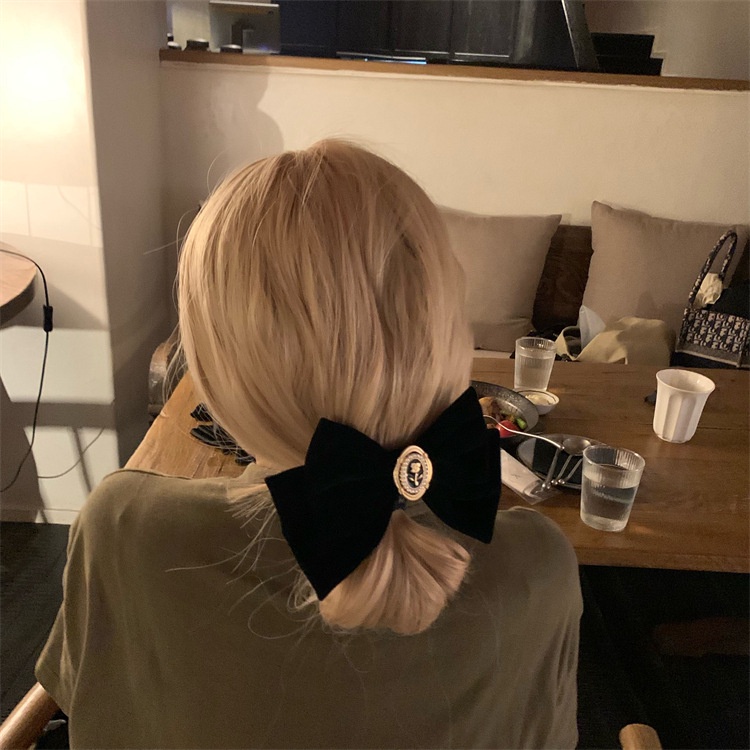 Kẹp Tóc Hàn Quốc Kẹp Tóc Nơ Jisoo Đính Hoa Trà Tiểu Thư Quý Phái