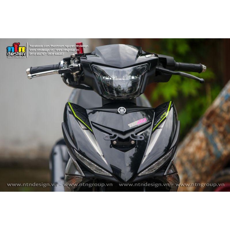 TEM RỜI mẫu Y15ZR xanh lá cho Exciter 150 xám đen - tem chuẩn form dễ dán - không bay màu