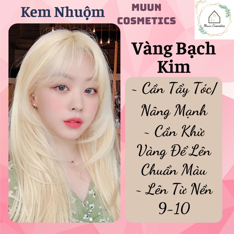 Thuốc Nhuộm Tóc Màu Vàng Bạch Kim (Tặng Kèm Oxy + Chụp Tóc + Bao Tay)