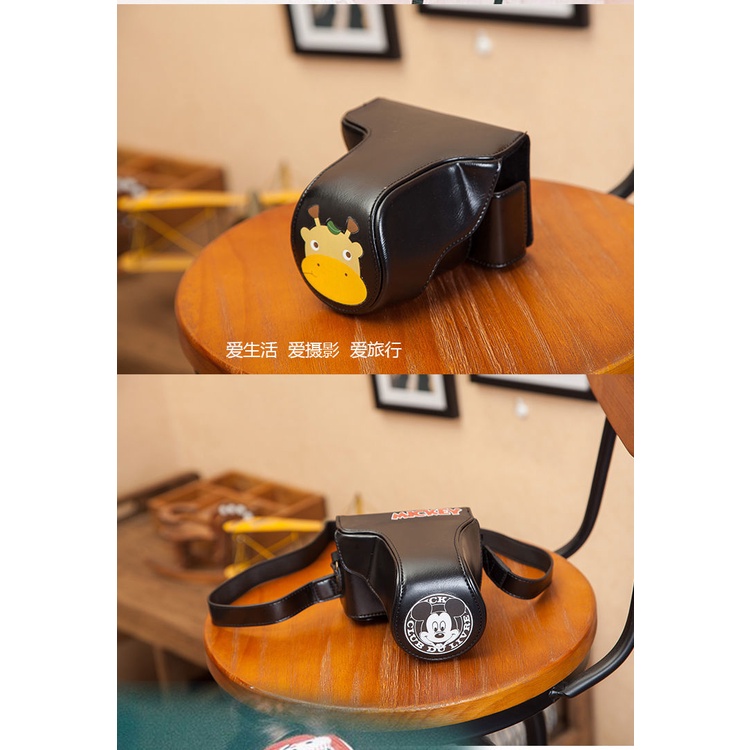 Túi Đựng Máy Ảnh Canon Eosm M6 M50 M100 M200 Sony A6000 ZV-E10 Họa Tiết Hoạt Hình Xinh Xắn