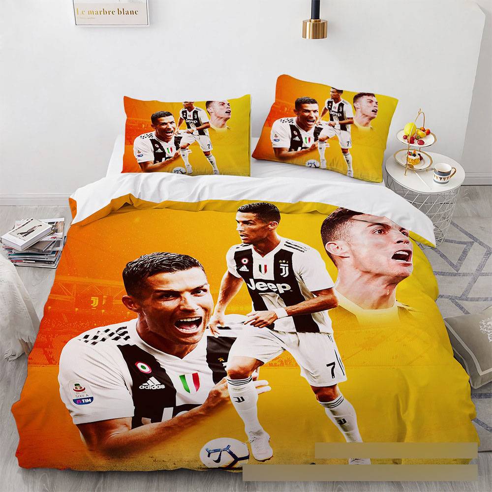 Vỏ Gối Chăn Và Ga Giường Nhồi Bông In Hình Messi Ronaldo 3 Trong 1 Thoải Mái Giặt Sạch Tiện Lợi Ag
