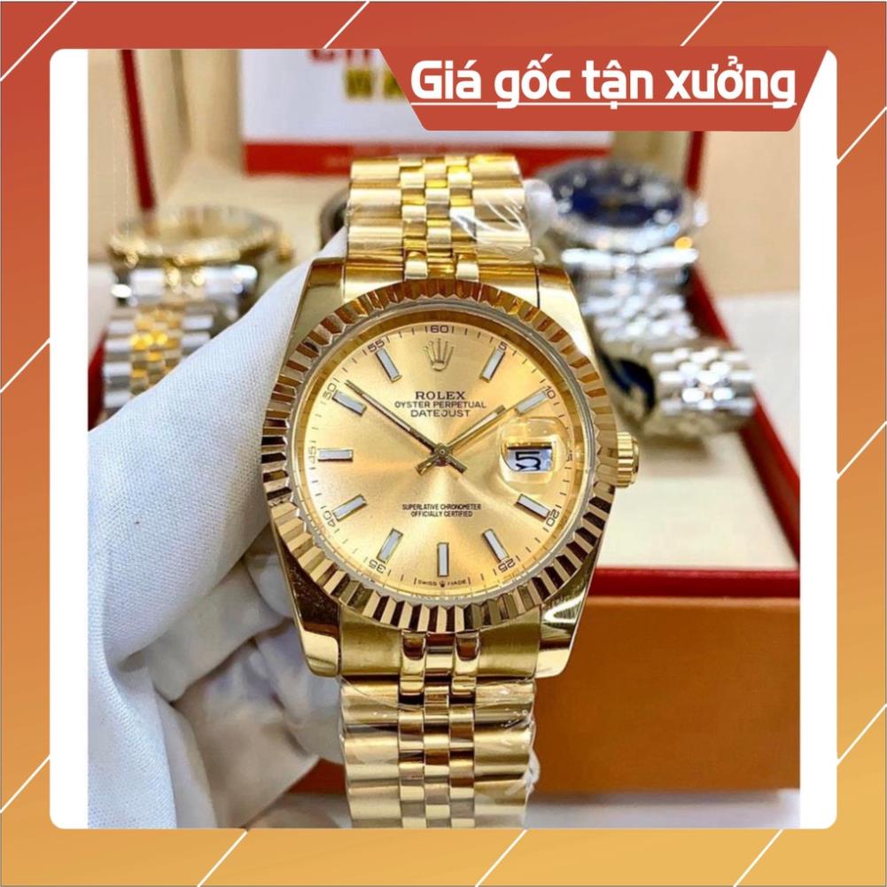 Đồng Hồ Nam RoLex DateJust Sapphire RA85 VÀNG Vạch dạ quang Máy cơ Automatic Nhật