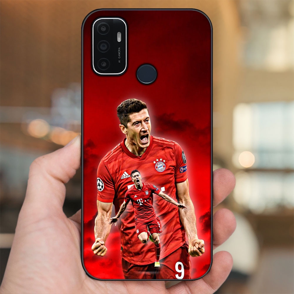 Ốp lưng Oppo A53 viền đen in hình Lewandowski Barcelona Bayern Munich