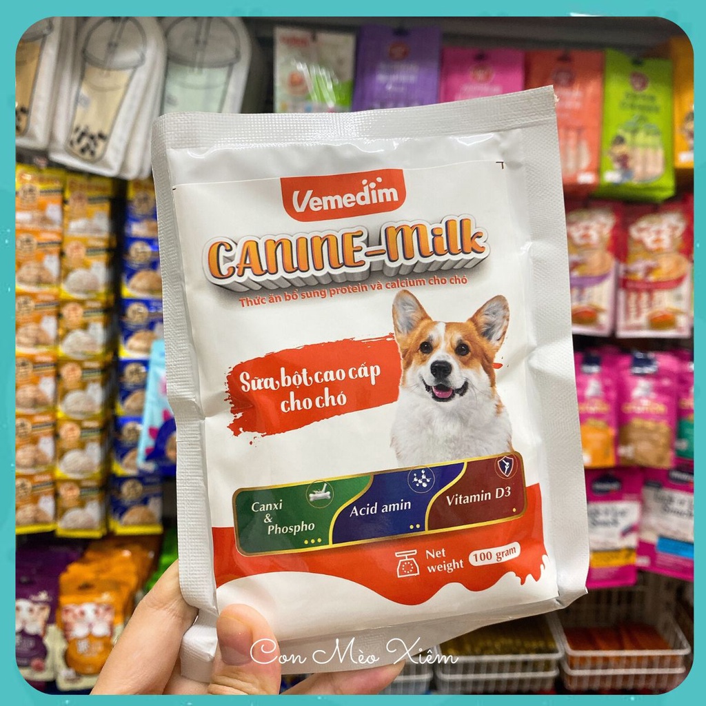 Sữa cho chó Vemedim canine milk 100g dễ tiêu hoá, sữa bột dinh dưỡng cún con sơ sinh Con Mèo Xiêm