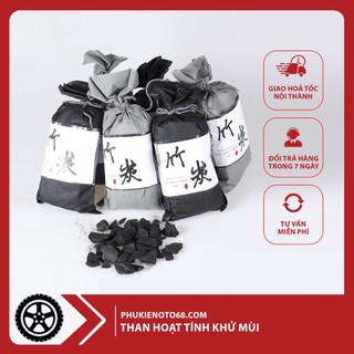 Túi than hoạt tính khử mùi treo xe ô tô , than hoạt tính khử mùi than tre tự nhiên - khử âm mốc