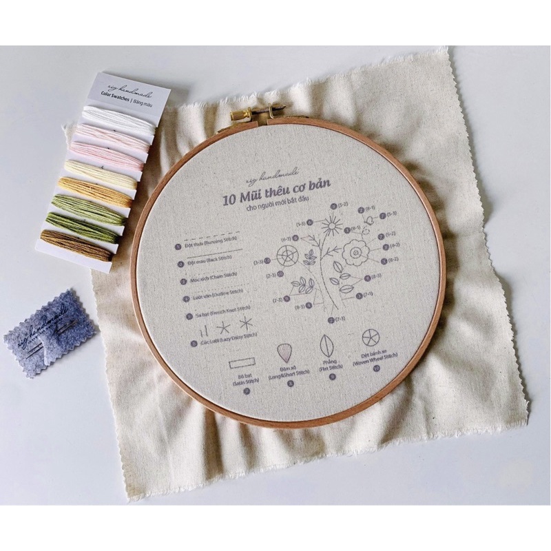 Bộ kit tập thêu cơ bản cho người mới bắt đầu