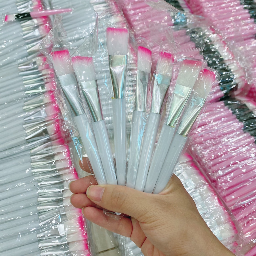 (Giá buôn - sỉ) 1000 cọ trộn mặt nạ, cọ đắp mặt, cọ quét mask cán hồng, cán trắng hàng cao cấp