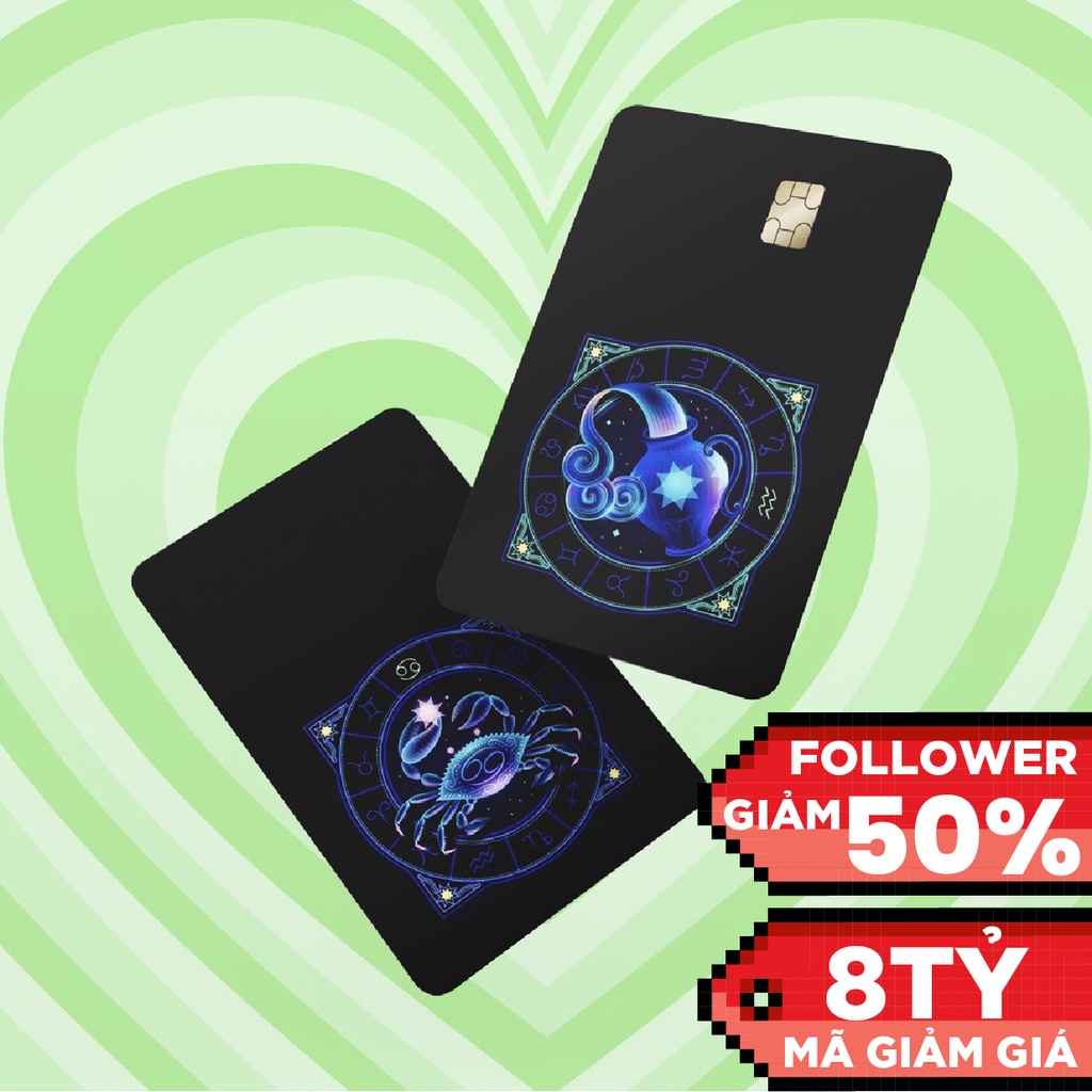 STICKER SKIN THẺ ATM HOROSCOPE NEON - Decal dán Thẻ ATM, debit, thẻ từ, thẻ chung cư, bảo vệ thẻ