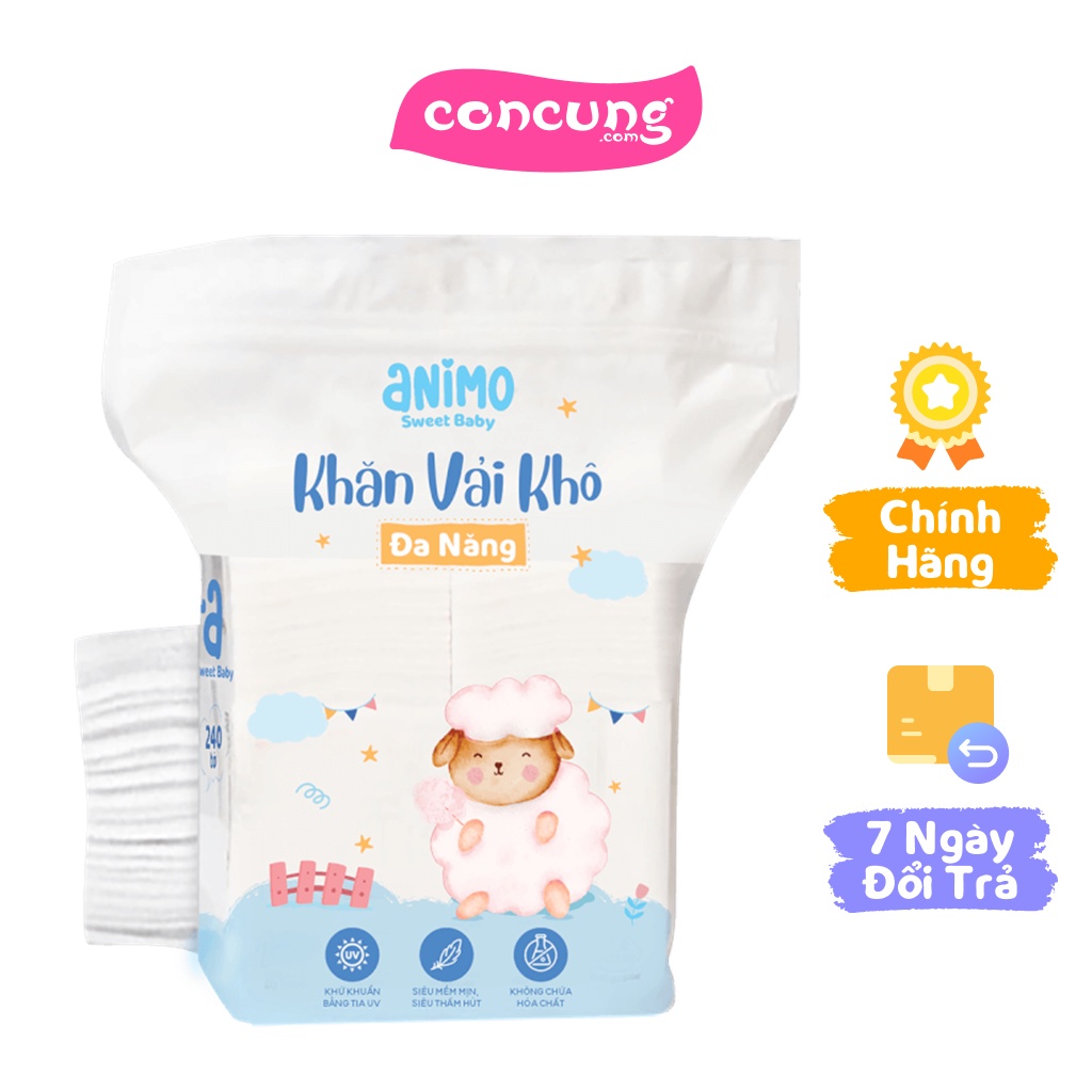 Khăn vải khô đa năng Animo (240 tờ)