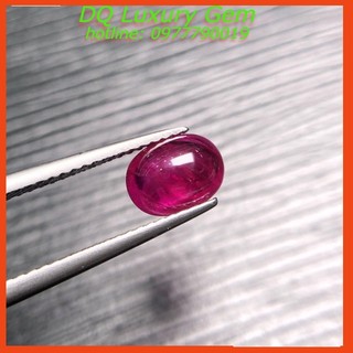 Mặt Đá Ruby Yên Bái , Kích Thước 9x6x5mm, Trọng Lượng 1,9ct, Màu Đỏ, Sang Trọng, Cao Cấp, Vip, DQ39