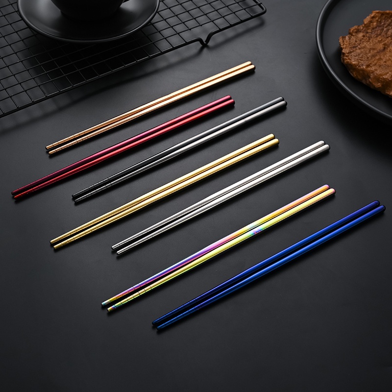 Set muỗng nĩa và đôi đũa KATELV thép không gỉ 304 phong cách Hàn Quốc tiện lợi