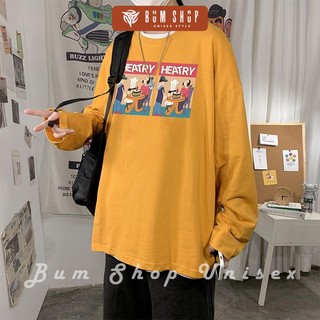 Áo Tay Dài Ulzzang Nam Unisex From Rộng - TD38 HEAVY - Chât Thun Cotton Mềm Mát - Oversize < 75kg - Áo Phông Nam