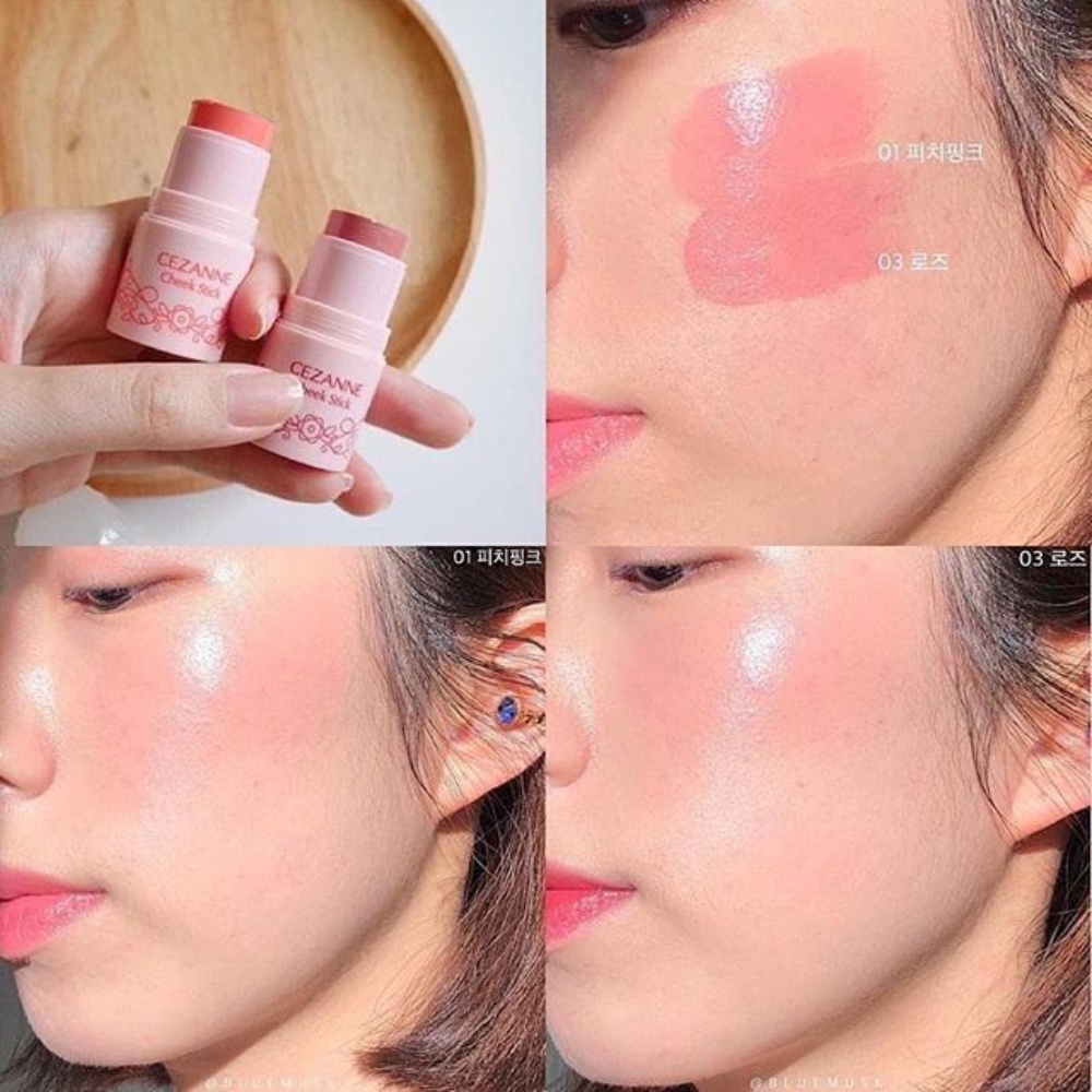 Phấn má hồng dạng thỏi Cezanne Cheek Stick lâu trôi màu đẹp 5g