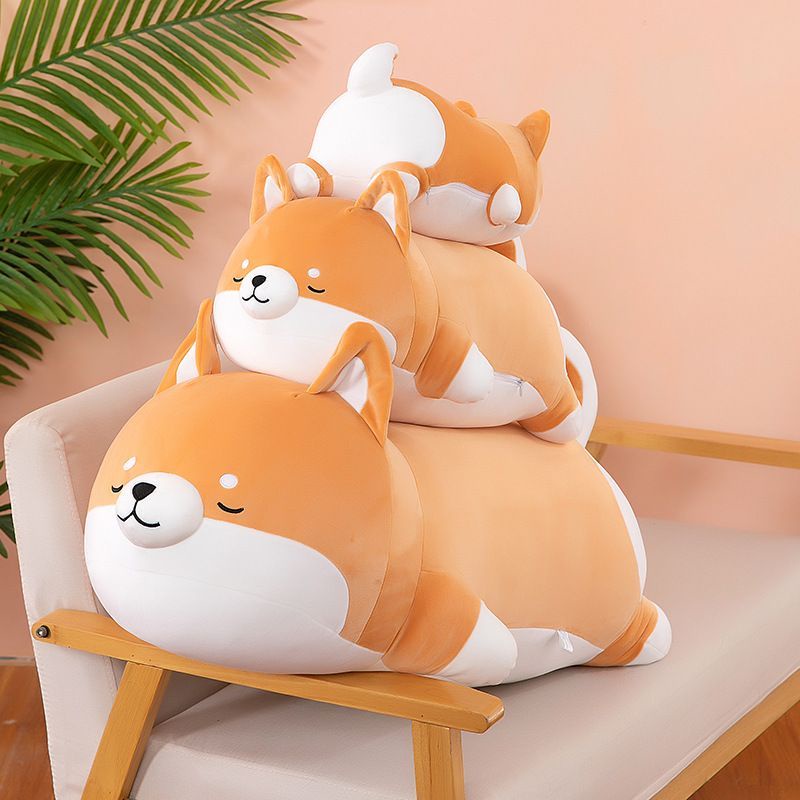 Thú bông Gấu bông chó Corgi nhắm mắt ngủ