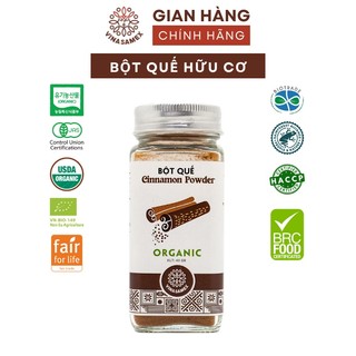 Bột quế nguyên chất hữu cơ Vinasamex 40g - Gia vị Organic cao cấp xuất khẩu