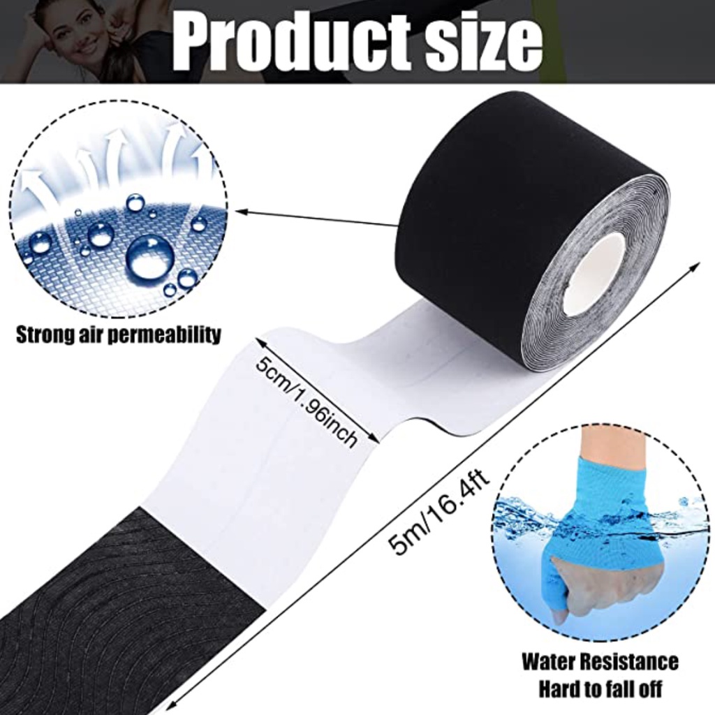 Băng keo thể thao dán cơ KINESIOLOGY, băng dán thể thao bóng đá hỗ trợ chống chấn thương