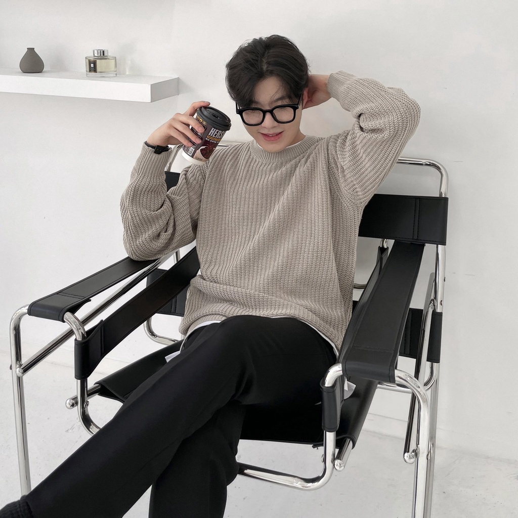 Áo len nam cổ tròn phong cách hàn quốc, chất len cao cấp dày dặn, giữ ấm tốt - SEOUL
