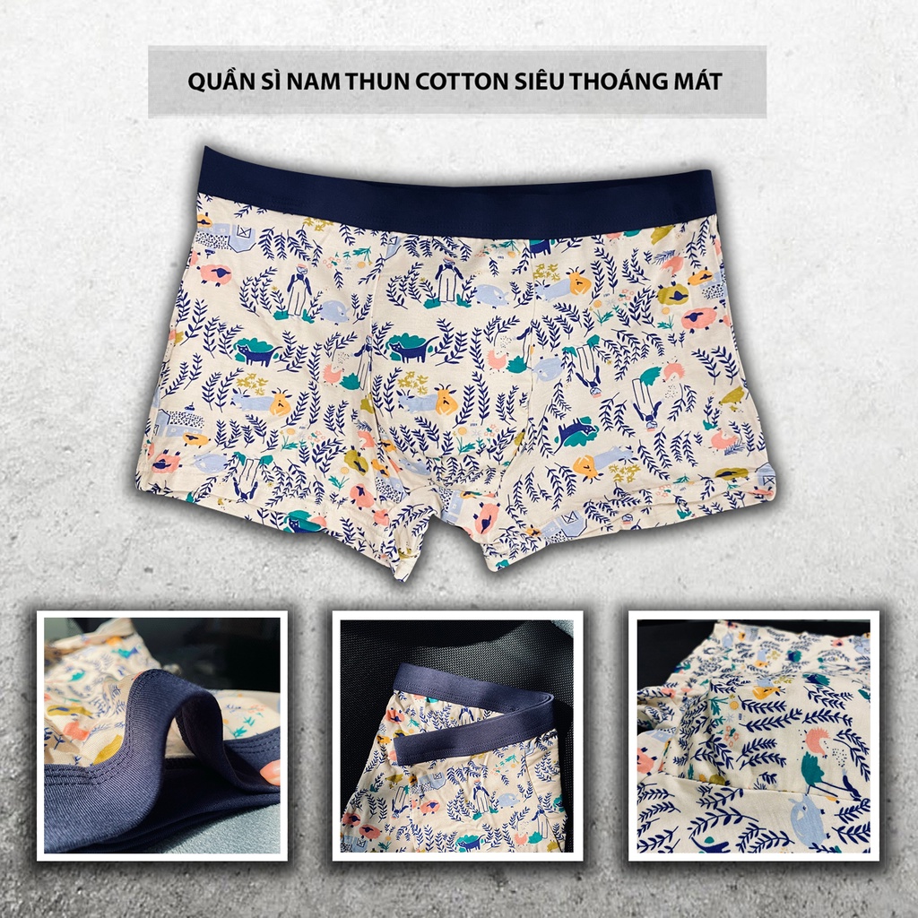 Quần boxer nam họa tiết H.O.Ạ.T H.Ì.N.H Paililong cotton thấm hút tốt, co giãn 4 chiều NPP Paililong.official