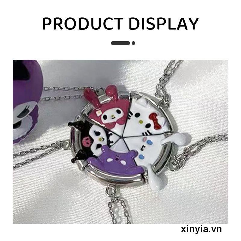 🌺Vòng cổ Nam Châm Mặt Hình Pizza Sanrio Melody Cún Cinnamon Hello Kitty Cho Nữ