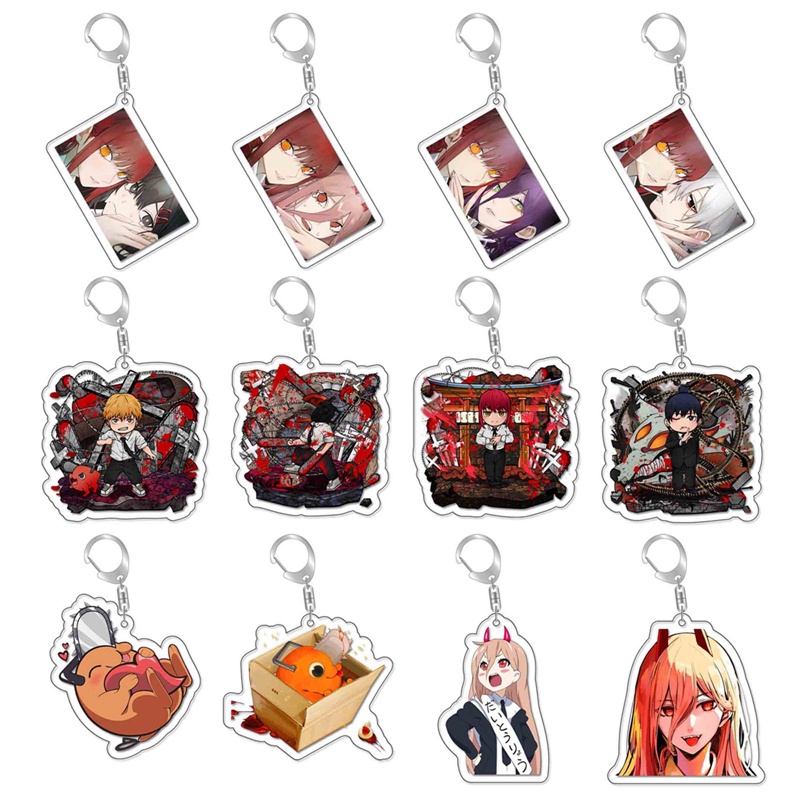 Móc Chìa Khóa Hình Nhân Vật Anime Manga Chainsaw Man Denji Pochita Makima Bằng Acrylic Và Kim Loại Dễ Thương