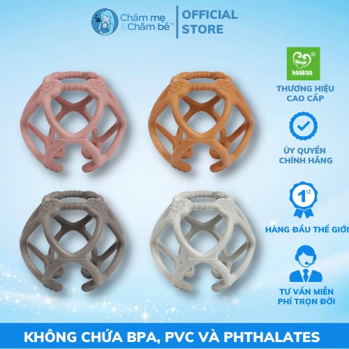 Gặm nướu hình quả bóng silicone Haakaa. Ngậm nướu silicone Haakaa hỗ trợ bé trong quá trình mọc răng