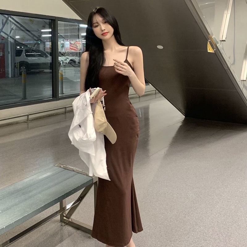 IELGY IELGY Đầm Đuôi Cá Không Tay Dáng Dài Thời Trang Dành Cho Nữ