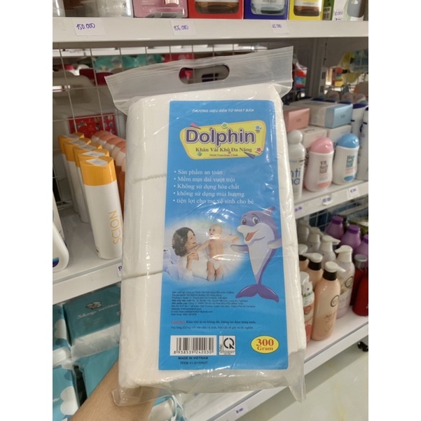 Khăn vải khô Dolphin 300g cho em bé, siêu tiện lợi cho bé yêu