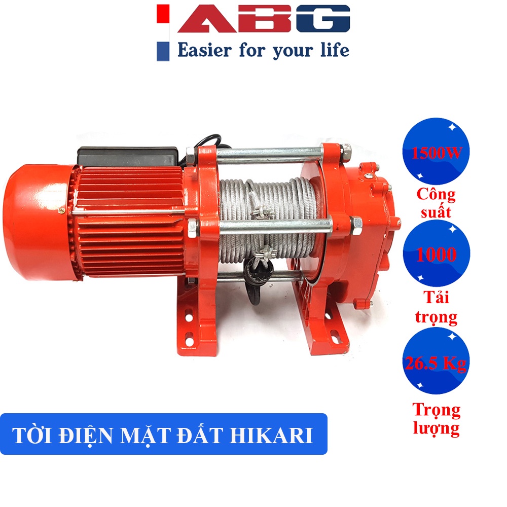 Máy tời điện mặt đất ABG Hikari Master HK-2000 1 tấn và HK-3500 1,5 tấn - Máy tời điện quấn dây đồng chịu nhiệt