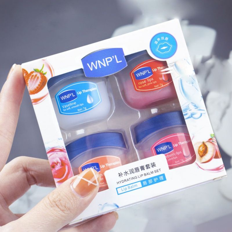 Bộ 4 hũ son dưỡng môi Vaseline WNP'L Set dưỡng ẩm và làm hồng môi