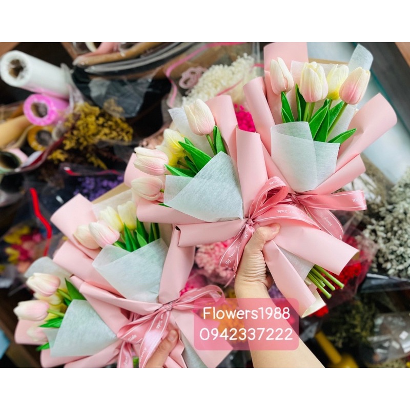 Bó 01 Hoa Tulip bó hoa thành phẩm, Quà Tặng, Trang Trí Nhà Cửa,Chụp Hình Decor .