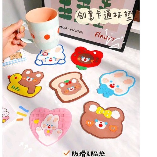 LÓT LY SILICON DẺO hình thú dễ thương, tiện lợi TĐ- 1 hình