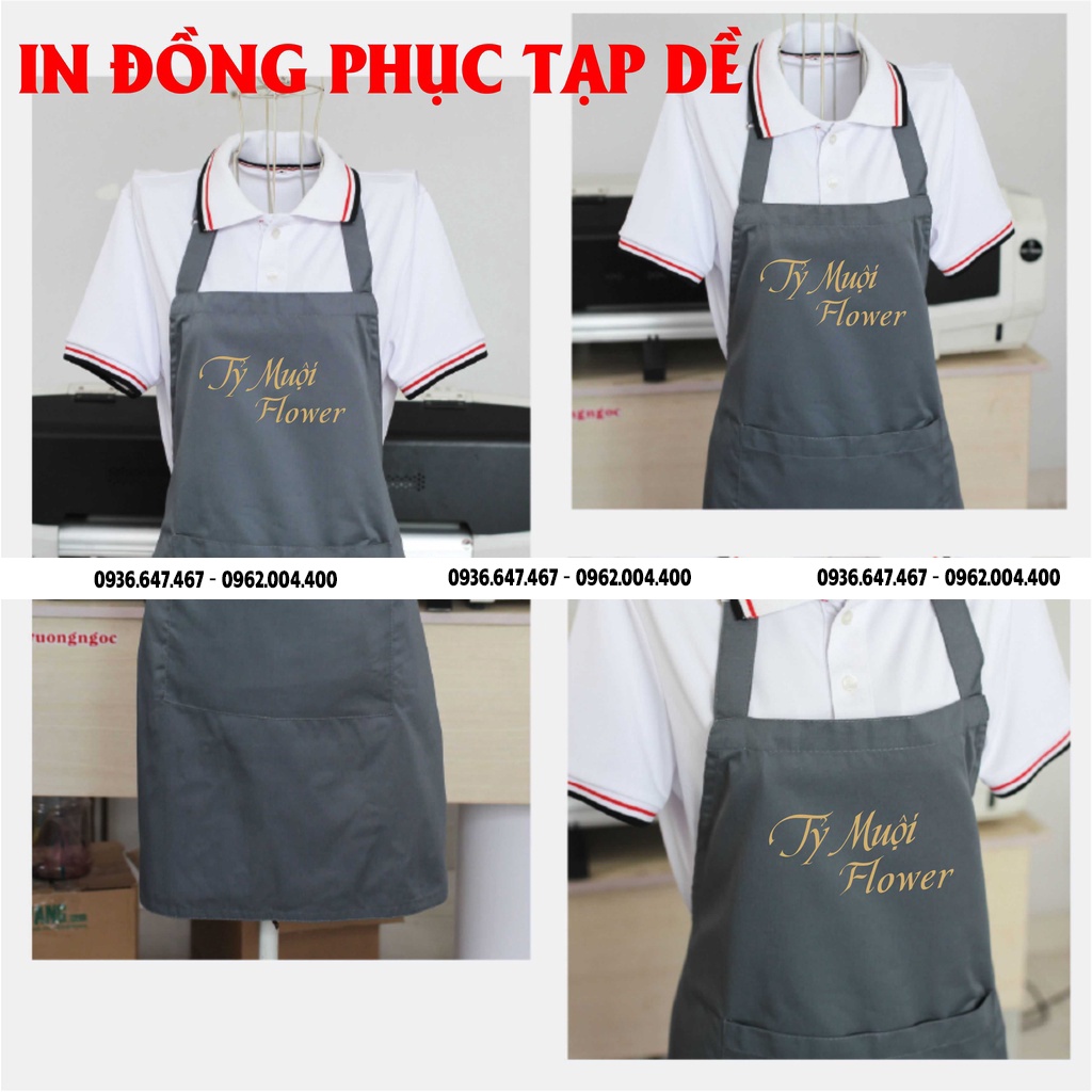 In Tạp dề Quán Ăn - Quán cafe Theo Yêu Cầu