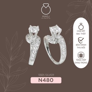 Nhẫn nữ Bạc Ý S925 đá CZ cao cấp Miễn phí xi Kim N480 | Mi.A Trang sức Bạc