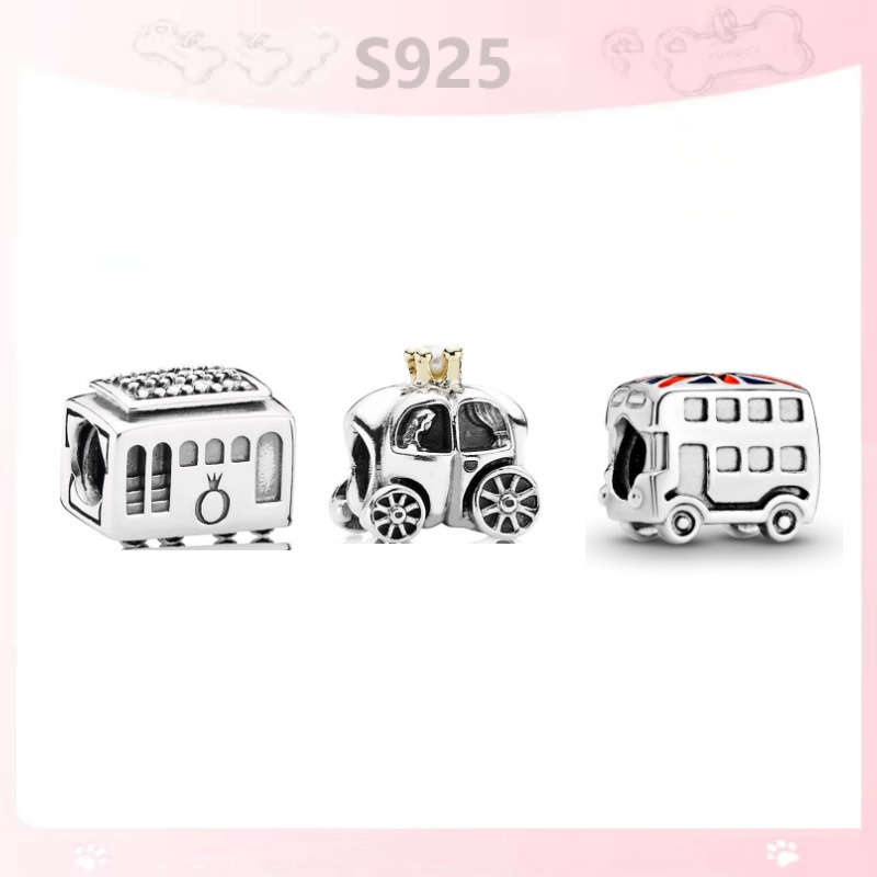 Mặt Dây Chuyền Mạ Bạc 925 Hình Xe Hơi Đính Hạt Xinh Xắn Thời Trang