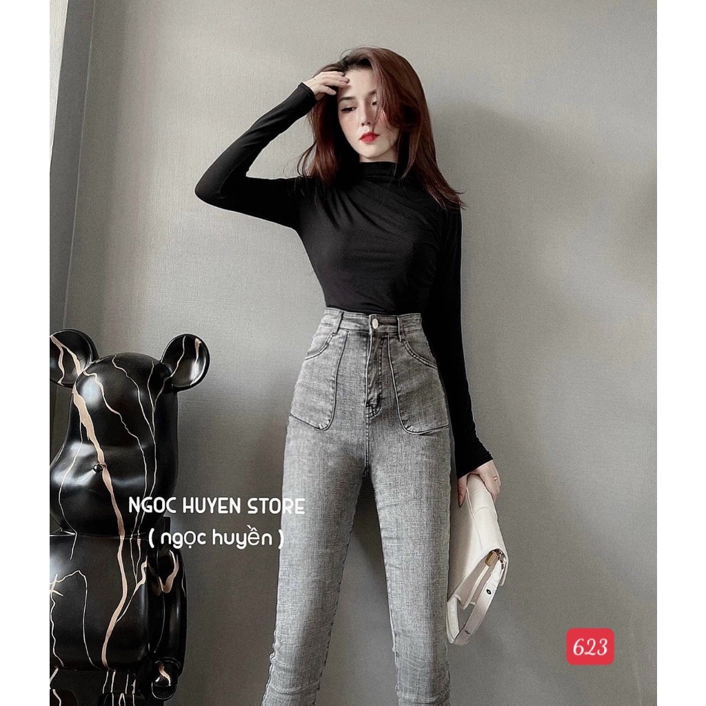 Quần jean nữ co giãn lưng cao siêu xinh, quần bò nữ cao cấp mẫu mới ôm dáng thời trang A-T Fashion - MQ509