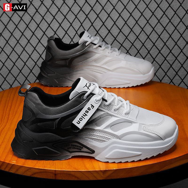 Giày Sneaker nam thể thao tăng chiều cao đế loang, kiểu dáng mạnh mẽ, nam tính AVI - F08