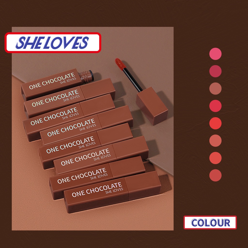 Sheloves sô cô la mờ son môi nhung mờ không phai son môi chất lượng cao mềm mượt son