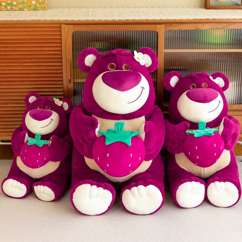 GẤU BÔNG LOTSO DÂU ĐỎ DÁNG NGỒI CAO CẤP (45cm- 100cm)