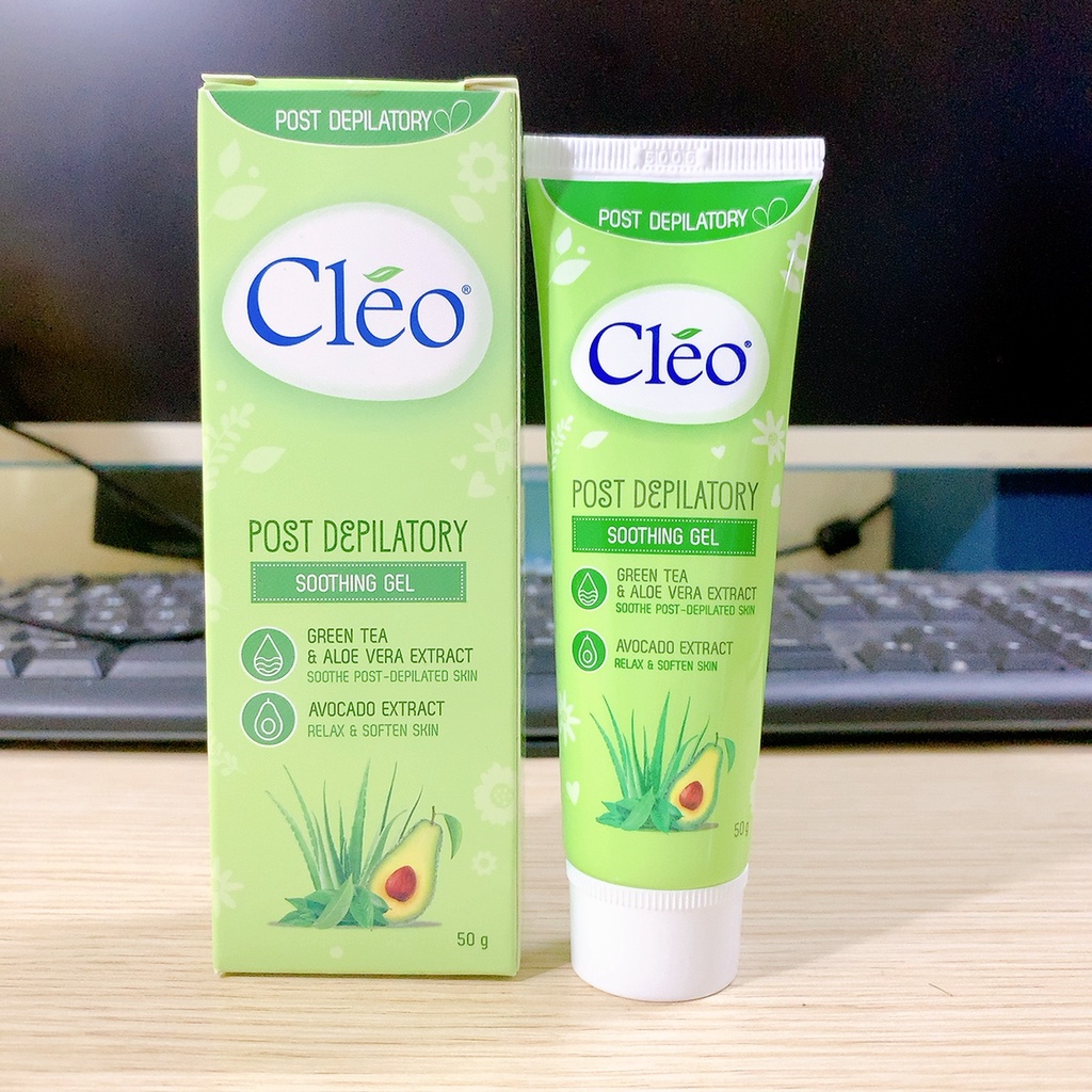 Gel dưỡng da Cléo sau tẩy lông chiết xuất trà xanh &amp; lô hội, bơ 50g date 2025