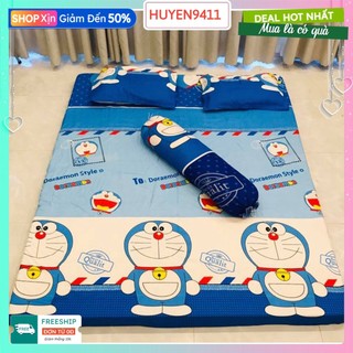 Bộ ga gối 4 món có kèm vỏ gối ôm,vải cotton poly