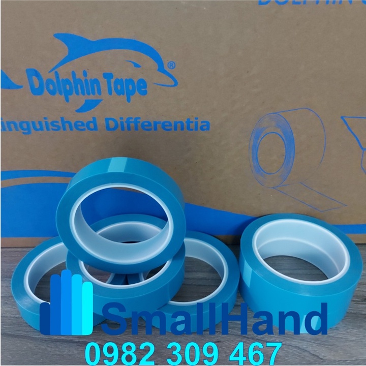 Băng dính chịu nhiệt Pet Acrylic xanh da trời – Không nhả keo – Dùng dán tủ lạnh, máy giặt