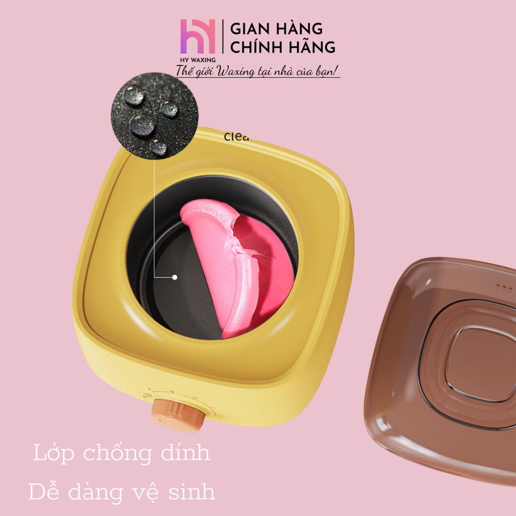[CHE TÊN] Combo 100gr Sáp Ngoc Trai Premium + Nồi Nấu Sáp Wax Lông Chống Dính Thế Hệ Mới HY WAXING Tặng Que