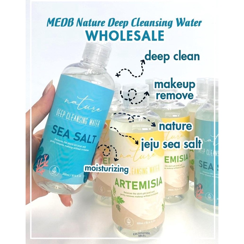 Nước Tẩy Trang Sạch Sâu Tinh Chất Muối Biển và Ngải Cứu Medb 300ml