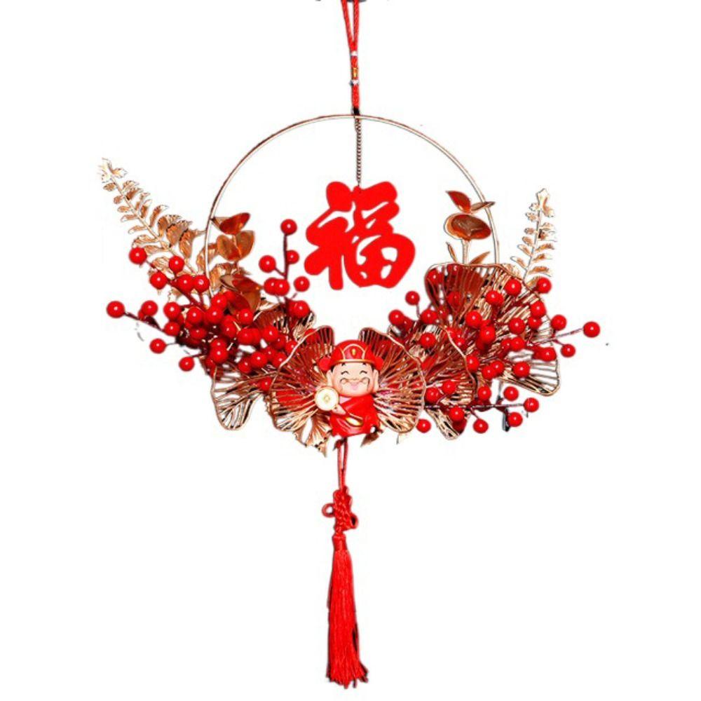 YIYU Vòng Hoa Treo Cửa Sổ Trang Trí Nhà Cửa Dịp Năm Mới Chất Lượng Cao DIY