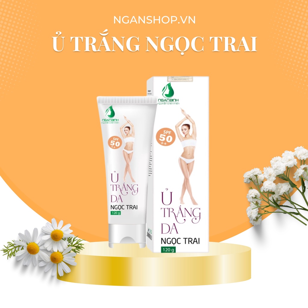 Ủ trắng ngọc trai Ngân Bình dưỡng da trắng hồng, trẻ hóa làn da dưỡng ẩm giúp da mịn màng, căng bóng Kem ủ trắng da
